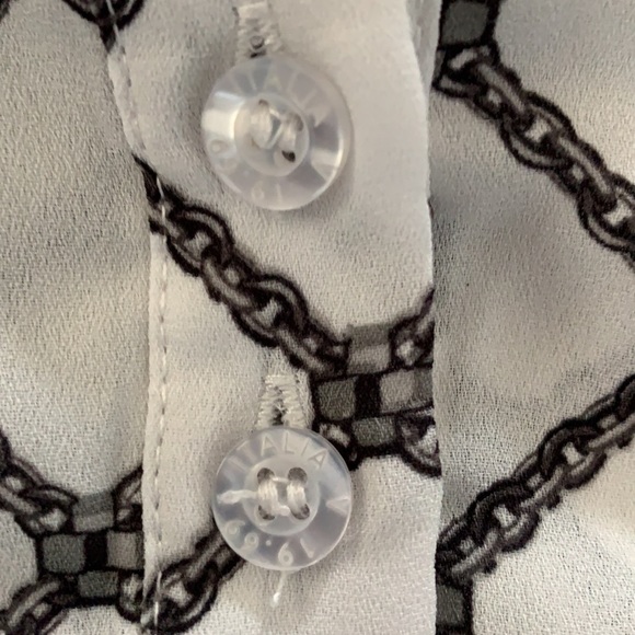 Versace 1969 chainlink blouse with western styling and roll up sleeves - Picture 5 of 8